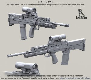 画像1: Live Resin[LRE35210]1/35  L85A1 SA80 ライフル(アイアンサイト/スペクタースコープ)(6丁) (1)