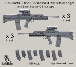 画像2: Live Resin[LRE35210]1/35  L85A1 SA80 ライフル(アイアンサイト/スペクタースコープ)(6丁)