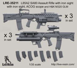 画像2: Live Resin[LRE35211]1/35  L85A1 SA80 ライフルM320擲弾付き(6丁)