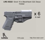 Live Resin[LRE35222]1/35  グロック19ピストルCQCホルスター収納状態(6丁)