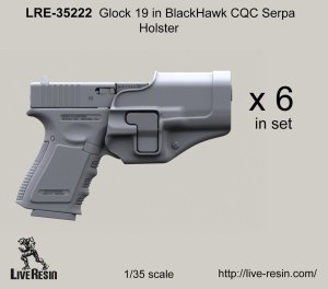 画像1: Live Resin[LRE35222]1/35  グロック19ピストルCQCホルスター収納状態(6丁) (1)