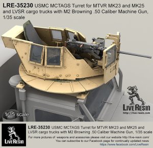 画像1: Live Resin[LRE35230]1/35  MTVRトラック装甲銃塔海兵隊仕様+M2機銃セット (1)