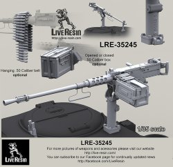 画像2: Live Resin[LRE35245]1/35  M2 .50口径機銃&車載銃架 朝鮮戦争-冷戦期(1)