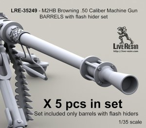 画像1: Live Resin[LRE35249]1/35  M2 .50口径機銃銃身 フラッシュハイダー付き(5個) (1)