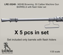 画像2: Live Resin[LRE35249]1/35  M2 .50口径機銃銃身 フラッシュハイダー付き(5個)