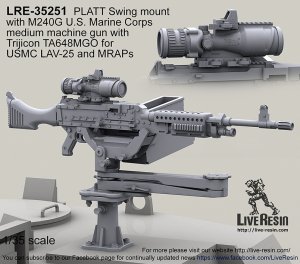 画像1: Live Resin[LRE35251]1/35  M240機銃&車載銃架(フィギュアLRM35007にお薦め) (1)