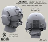 Live Resin[LRE35253]1/35  ヘリパイロットヘッド HGU/56Pヘルメット着用(2)(2種計6個)