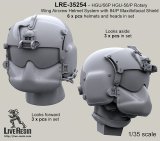 Live Resin[LRE35254]1/35  ヘリパイロットヘッド HGU/56Pヘルメット着用(3)(2種計6個)