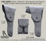 Live Resin[LRE35258]1/35  コルトガバメントホルスター(2種計11個)&弾薬ポーチ(7個)