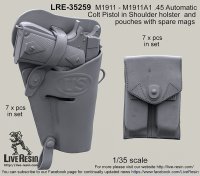 Live Resin[LRE35259]1/35  コルトガバメントショルダーホルスター&弾薬ポーチ(各7個)