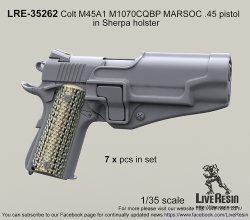 画像1: Live Resin[LRE35262]1/35  コルトM45A1CQBピストル&ホルスター(7丁)