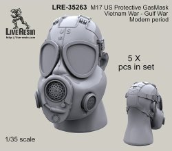 画像1: Live Resin[LRE35263]1/35  M17ガスマスク着用ヘッド(1)(5個)