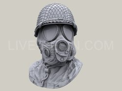 画像3: Live Resin[LRE35266]1/35  M17ガスマスク着用ヘッド(3)(6個)