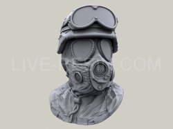 画像4: Live Resin[LRE35267]1/35  M17ガスマスク着用ヘッド(4)(6個)