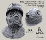 Live Resin[LRE35268]1/35  M17ガスマスク着用ヘッド(5)(5個)