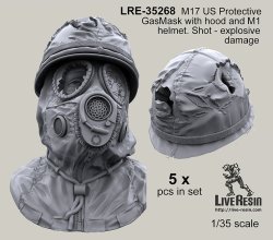 画像1: Live Resin[LRE35268]1/35  M17ガスマスク着用ヘッド(5)(5個)