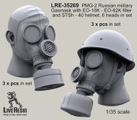 Live Resin[LRE35269]1/35  PMG-2ガスマスク着用ヘッド(1)(6個)