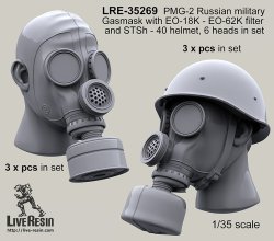 画像1: Live Resin[LRE35269]1/35  PMG-2ガスマスク着用ヘッド(1)(6個)