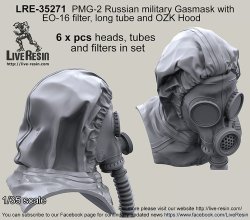 画像2: Live Resin[LRE35271]1/35  PMG-2ガスマスク着用ヘッド(3)(6個)