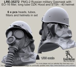 画像2: Live Resin[LRE35272]1/35  PMG-2ガスマスク着用ヘッド(4)(6個)