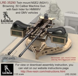 画像1: Live Resin[LRE35290]1/35  ハンヴィー用M2 .50口径連装機銃セット(2) (1)