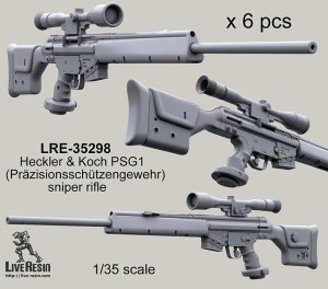 画像1: Live Resin[LRE35298]1/35  H&K PSG1狙撃ライフルセット(6丁) (1)
