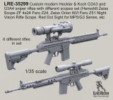 Live Resin[LRE35299]1/35  H&K G3A3&G3A4カスタム狙撃ライフルセット(6丁)