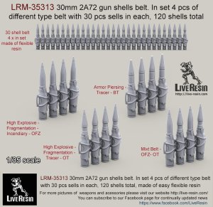 画像1: Live Resin[LRE35313]1/35  30mm2A72機関砲弾薬ベルト (1)