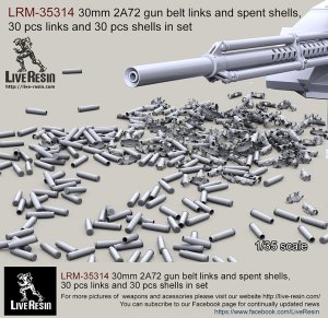 画像1: Live Resin[LRE35314]1/35  31mm2A72機関砲 使用済みリンク&空薬莢(各30個) (1)