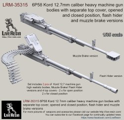 画像1: Live Resin[LRE35315]1/35  6P58 Kord 12.7mm機銃 本体(2丁)