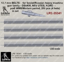 画像2: Live Resin[LRE35341]1/35 12.7 mm BELTS -  for Soviet/Russian heavy mashine gun family - DShKM, NSV UTES, KORD  - post WWII/Modern period,  200 pcs (4 bets) in set