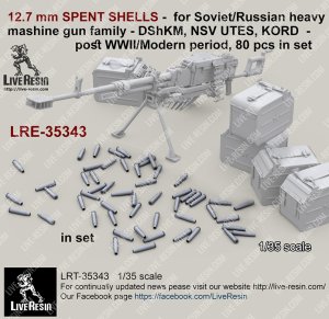 画像1: Live Resin[LRE35343]1/35 12.7 mm SPENT SHELLS -  for Soviet/Russian heavy mashine gun family - DShKM, NSV UTES, KORD  - post WWII/Modern period, 80 pcs in set (1)