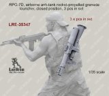 Live Resin[LRE35347]1/35 RPG-7D, airborne anti-tank rocket-propelled grenade launcher, closed position, 3 pcs in set