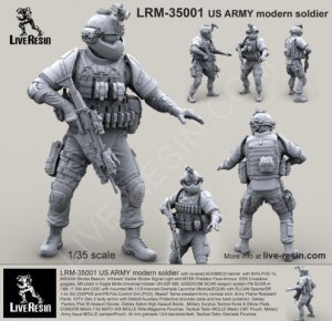 画像1: Live Resin[LRM35001]1/35  現用米陸軍歩兵(1)フルフェイスガード SCAR-H装備 (1)