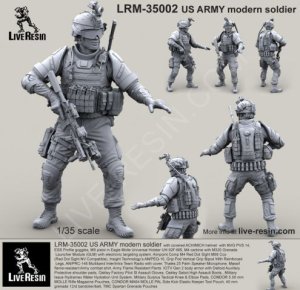 画像1: Live Resin[LRM35002]1/35  現用米陸軍歩兵(2)M4カービン装備 (1)