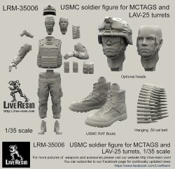 画像2: Live Resin[LRM35006]1/35  現用米海兵隊歩兵(1)MCTAGS銃塔用
