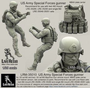 画像1: Live Resin[LRM35010]1/35  現用米特殊部隊(1).50口径機銃手 (1)