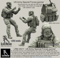 画像1: Live Resin[LRM35011]1/35  現用米特殊部隊(2).50口径機銃手(無帽)