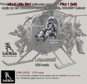 画像1: Live Resin[LRM35050]1/35 MH-6 Liitle Bird helicopter crew set - Pilot 1 equip by AIR WARRIOR SYSTEM (PSGC), HGU56/P helmet, correct to Kitty Hawk KH50004 MH-6 Little Bird (1)