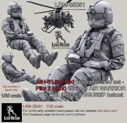 画像2: Live Resin[LRM35051]1/35 MH-6 Liitle Bird helicopter crew set - Pilot 1 equip by AIR WARRIOR SYSTEM (PSGC), HGU56/P helmet, correct to Kitty Hawk KH50004 MH-6 Little Bird