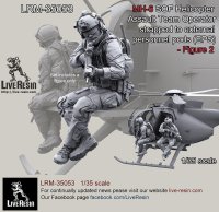 Live Resin[LRM35053]1/35 MH-6 SOF Helicopter Assault Team Operator straped to external personnel pods (EPS)  - Figure 2, correct to Kitty Hawk KH50004 MH-6 Little Bird