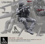 Live Resin[LRM35054]1/35 MH-6 SOF Helicopter Assault Team Operator straped to external personnel pods (EPS)  - Figure 3, correct to Kitty Hawk KH50004 MH-6 Little Bird