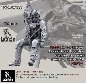 画像1: Live Resin[LRM35055]1/35 MH-6 SOF Helicopter Assault Team Operator straped to external personnel pods (EPS)  - Figure 4, correct to Kitty Hawk KH50004 MH-6 Little Bird (1)