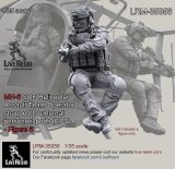 Live Resin[LRM35056]1/35 MH-6 SOF Helicopter Assault Team Operator straped to external personnel pods (EPS)  - Figure 5, correct to Kitty Hawk KH50004 MH-6 Little Bird