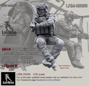 画像1: Live Resin[LRM35056]1/35 MH-6 SOF Helicopter Assault Team Operator straped to external personnel pods (EPS)  - Figure 5, correct to Kitty Hawk KH50004 MH-6 Little Bird (1)