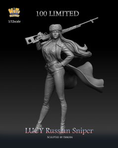画像1: ナッツプラネット[NP-15001]1/12 現用 露 胸像 ロシア最凶の女狙撃兵ルーシー（150mm） (1)