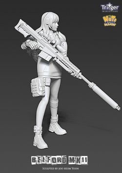 画像3: ナッツプラネット[T12003]1/16 ベルフォードMk2(120mm) 超遠距離狙撃を行うサイボーグ少女