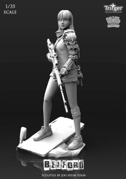 画像2: ナッツプラネット[T35016]1/35 狙撃ライフルを持つサイボーグ少女 ベルフォード