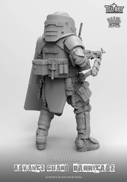 画像4: ナッツプラネット[T75024]1/24 アドバンスガード 防弾盾を抱え戦うガードナー