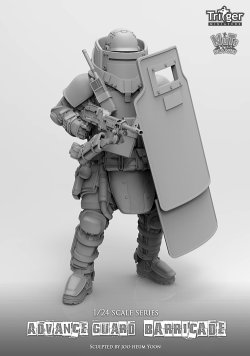 画像7: ナッツプラネット[T75024]1/24 アドバンスガード 防弾盾を抱え戦うガードナー